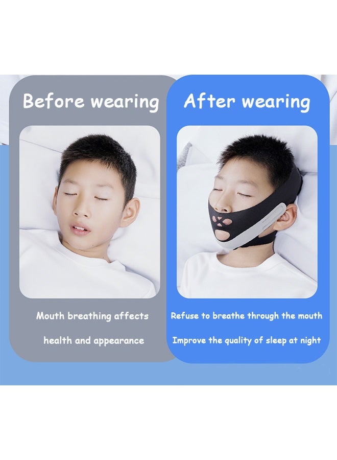 Gecomo 2 PCS Breathable kids Anti Snoring Chin Strap, Correction of Open Mouth Respiratory Resistance to Snoring Strap, Adjustable Breathable Comfortable Anti Snoring Chin Strap for kids - Image 4