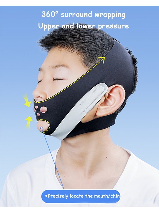 Gecomo 2 PCS Breathable kids Anti Snoring Chin Strap, Correction of Open Mouth Respiratory Resistance to Snoring Strap, Adjustable Breathable Comfortable Anti Snoring Chin Strap for kids - Image 5