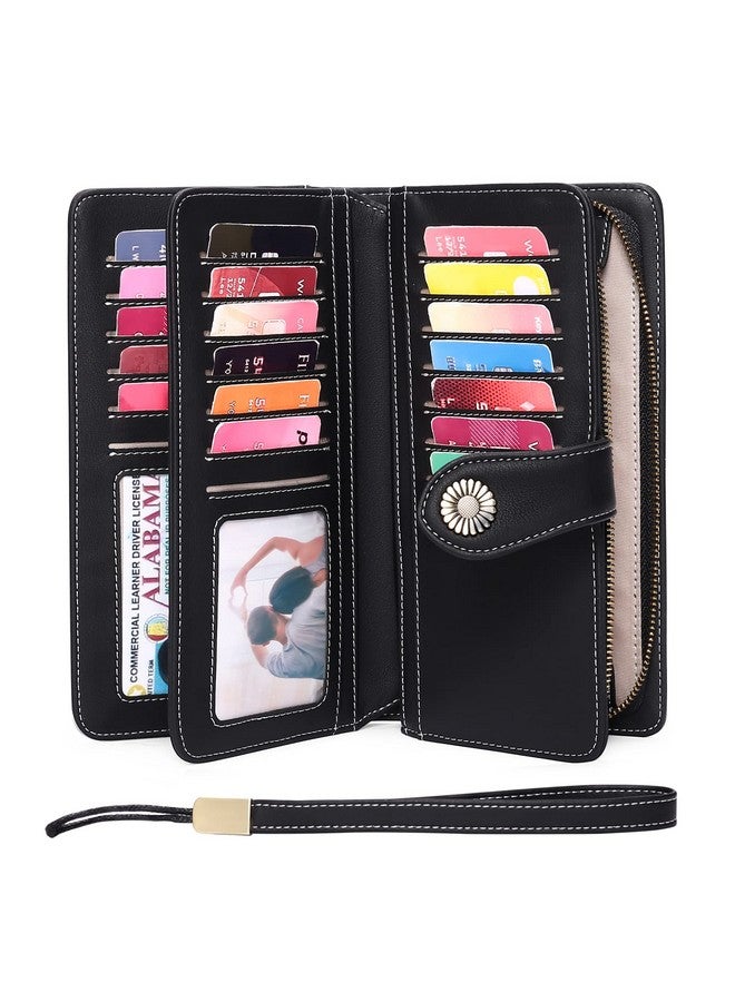FALAN MULE Women'S Wallet Genuine Leather Rfid Blocking Large Capacity Trifold Ladies Wallet Wristlet Clutch Card Holder - Image 2