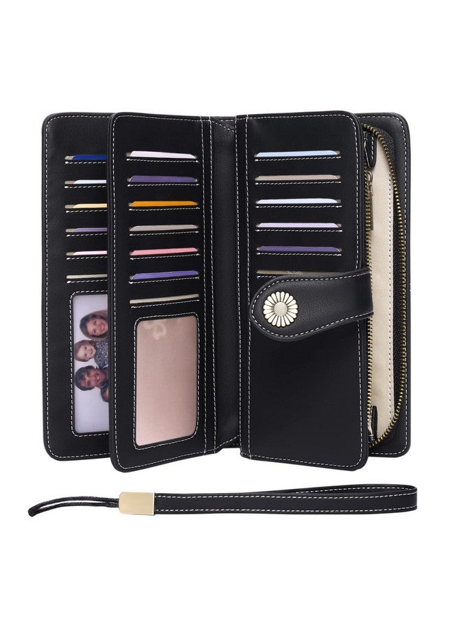 FALAN MULE Women'S Wallet Genuine Leather Rfid Blocking Large Capacity Trifold Ladies Wallet Wristlet Clutch Card Holder - Image 1