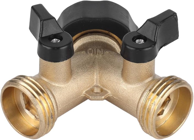مقسم Y لخرطوم الحديقة النحاسي الثقيل 3/4 بوصة بمخرجين للضغط العالي - Image 4