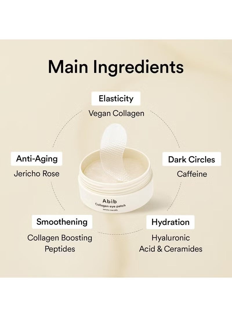 abib Collagen Eye Patch Jericho Rose Jelly 60 Patches, Korean Under Eye Patches for Puffy Eyes and Dark Circles, Anti-Wrinkle, Collagen, Caffeine, Niacinamide, Ceramide, Antioxidant, Skin Care - Image 3