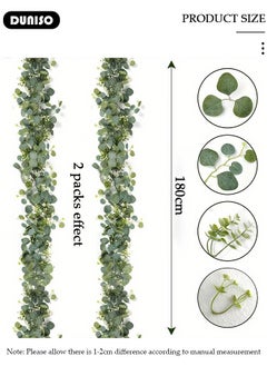 DUNISO Artificial Greenery Garland with Flowers, Leaf Eucalyptus Garland Hanging for Wedding Home Party Craft Art Table Runner Backdrop Indoor Outdoor Decor  - Image 4