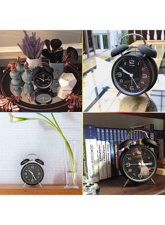 Twin Bell Alarm Clock Non Ticking Backlight Battery Operated - Image 4