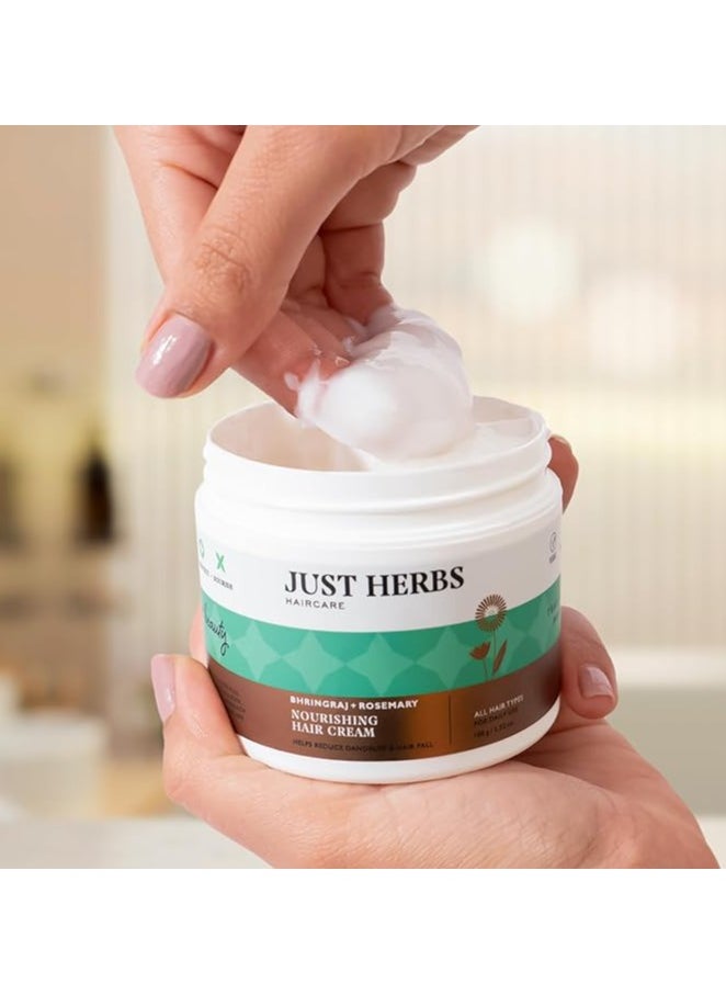 Just Herbs - Just Herbs Noursing Hair Cream for Men & Women with Bhringraj & Rosemary, Helps Reduce Dandruff and Hairfall 100 g - Image 1