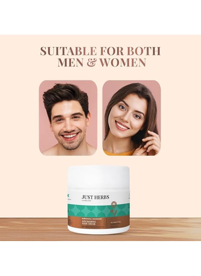 Just Herbs - Just Herbs Noursing Hair Cream for Men & Women with Bhringraj & Rosemary, Helps Reduce Dandruff and Hairfall 100 g - Image 1