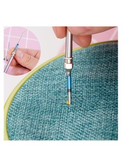 KASTWAVE Punch Needle Set, 15 Pcs Embroidery Stitching Punch Needle Poking Cross Stitch Tools Knitting Needle Art Handmaking Sewing Needles with 4 Colors Thread  - Image 5