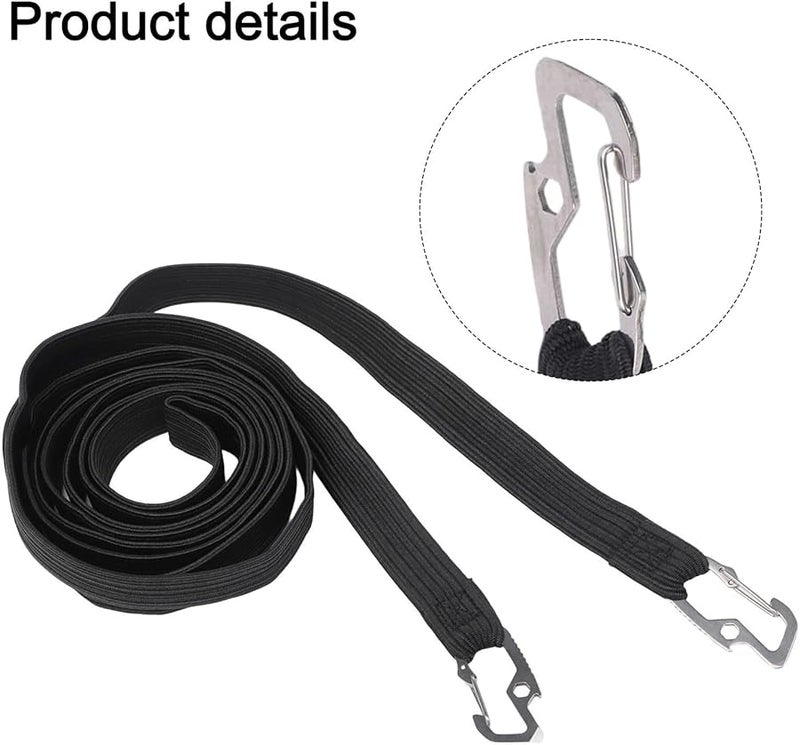 Black 4 Meters Heavy Duty Elastic Strap with Metal Hooks for Securing Cargo and Items - Image 5