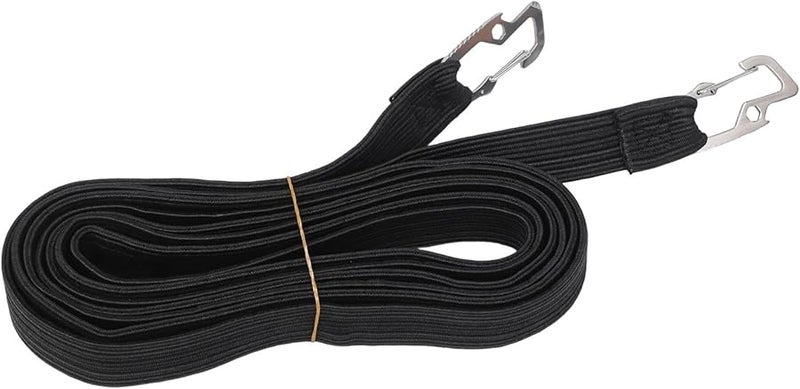 Black 4 Meters Heavy Duty Elastic Strap with Metal Hooks for Securing Cargo and Items - Image 2