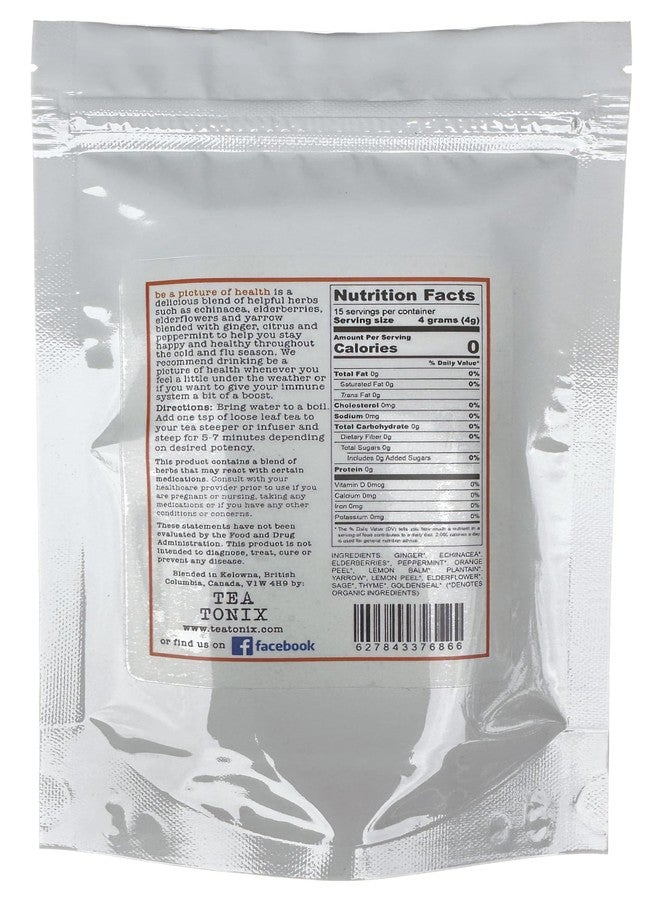 Tea Tonix BE A PICTURE OF HEALTH Tea with Echinacea, Elderberries, and Ginger 60g (2.12oz) - for Better Health and to Help Get You Through the Cold Season - Image 2