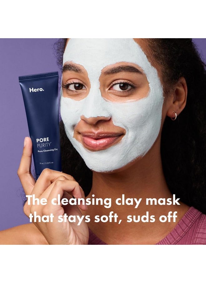 Hero Cosmetics Hero Cosmetics Pore Purity Cleansing Clay Mask - Absorbs Excess Oil and Visibly Minimizes Pores in 4 days (2.35 fl oz)  - Image 2