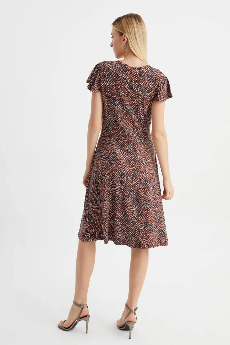 Alexander Gardi Printed Flutter Sleeve Dress