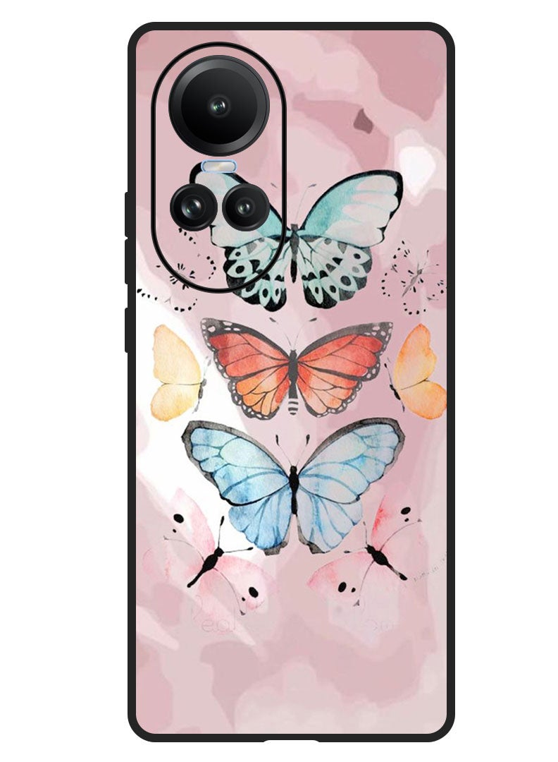 Theodor Protective Case Anti Scratch Shock Proof Bumper Cover For Oppo Reno 10/10 Pro Butterflies - Image 1