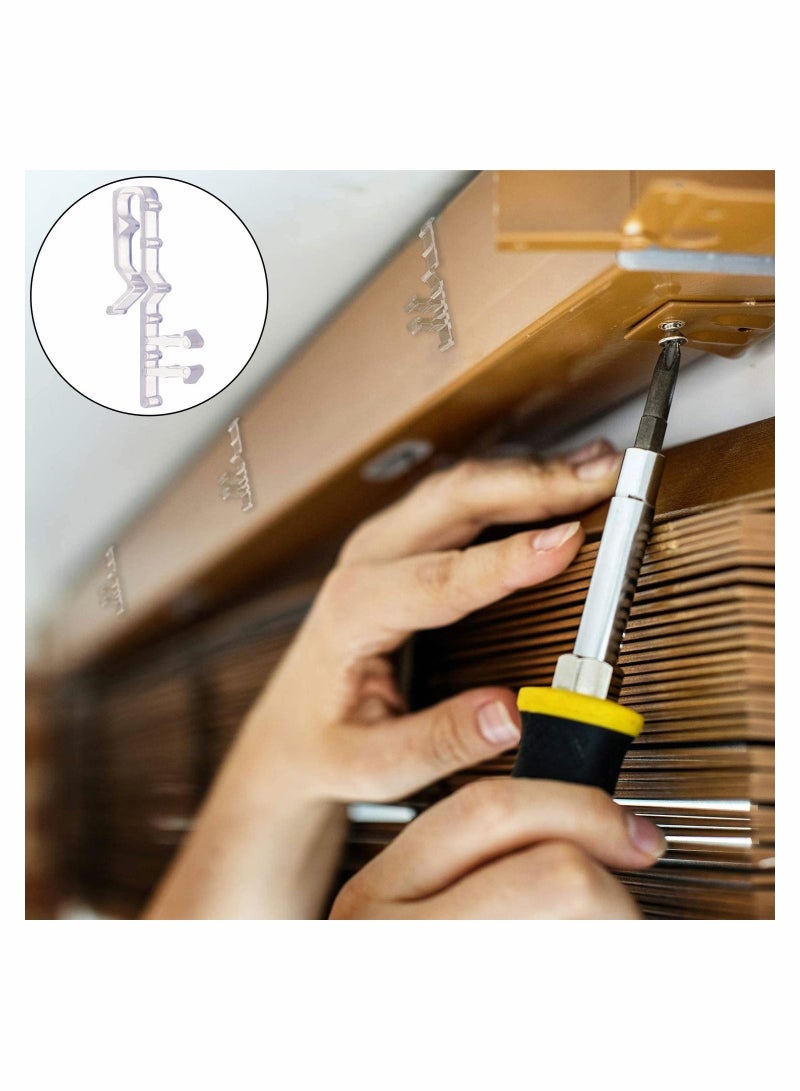 Captaintech 20 Pieces Valance Clips for Blinds 2.1 Inch Clear Hidden Plastic Retainer Blind - Image 5