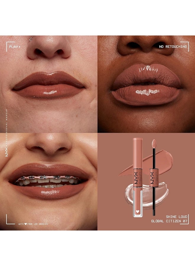 NYX PROFESSIONAL MAKEUP Shine Loud Lipstick with Clear Lip Gloss - Global Citizen - Image 3