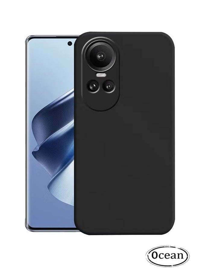 أوشن أوببو رينو 10 برو 5G حالة الهاتف المحمول ، سيليكون السائل ، رقيقة جدا صدمة برهان الغطاء الخلفي ، وحماية الجسم كله ، من السهل تفكيك ، تنطبق على أوببو رينو 10 برو 5G حالة الهاتف المحمول ، أسود  - Image 1