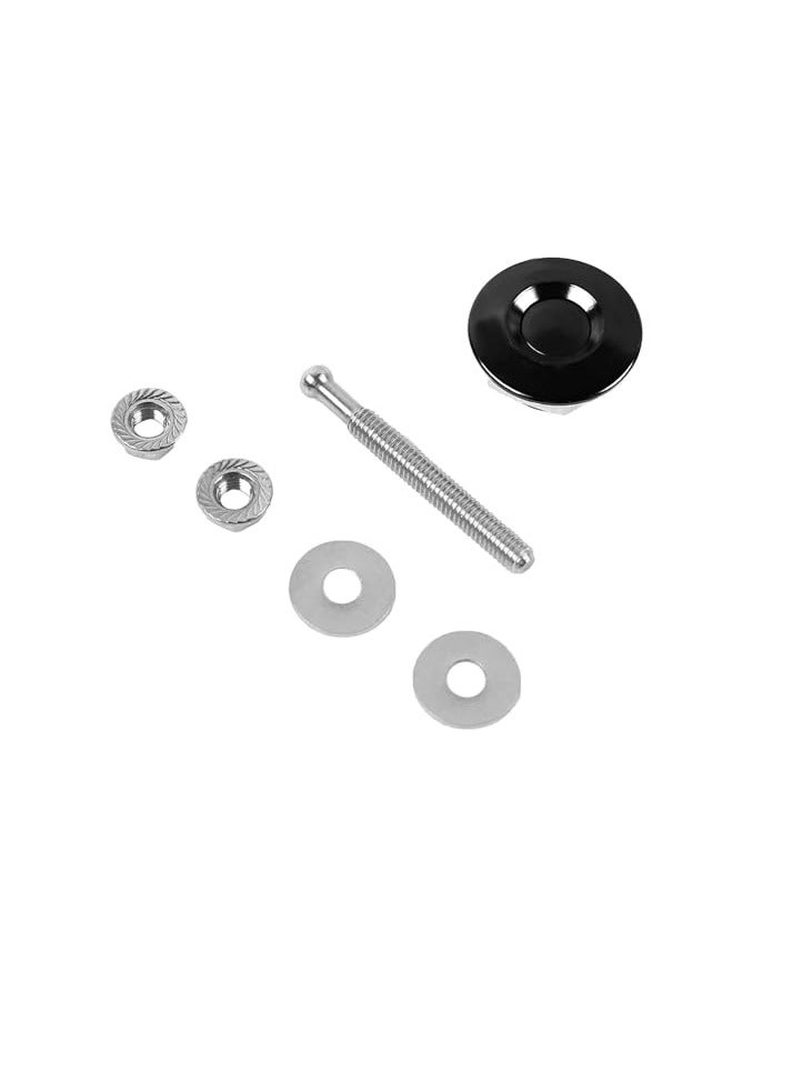 LAMAY 4pcs Universal Aluminum Vehicle Hood Pins - License Plate Lock Clip, Push Button Bonnet, Quick Release Lock Latch Bumper, Diameter 1.25 inch (Black) (Color : Black) - Image 2