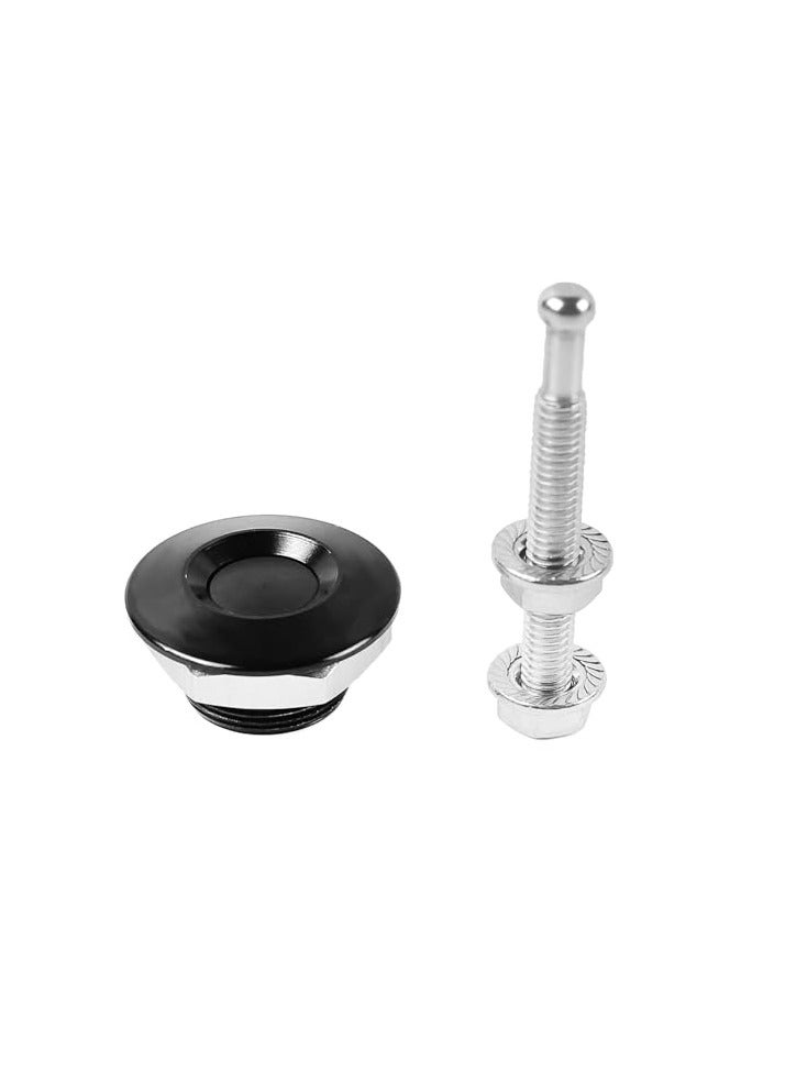 LAMAY 4pcs Universal Aluminum Vehicle Hood Pins - License Plate Lock Clip, Push Button Bonnet, Quick Release Lock Latch Bumper, Diameter 1.25 inch (Black) (Color : Black) - Image 3