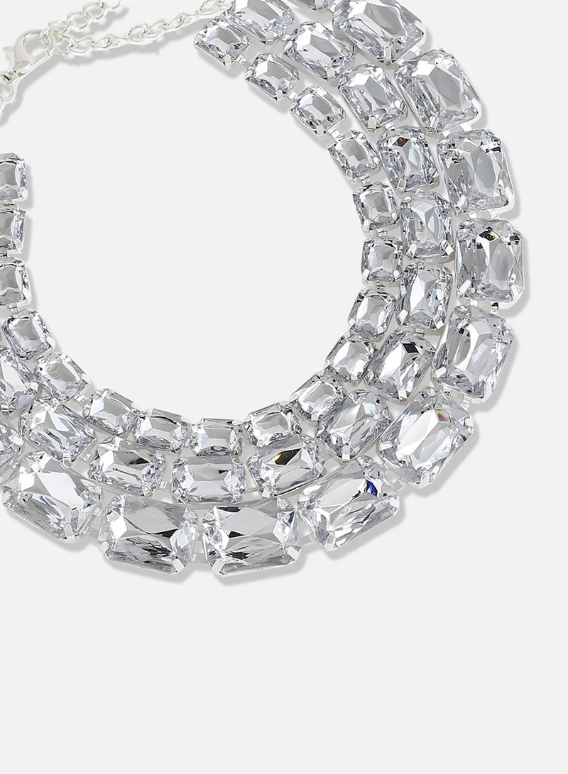 سوهي قلادة مصممة للحفلات مطلية بالفضة