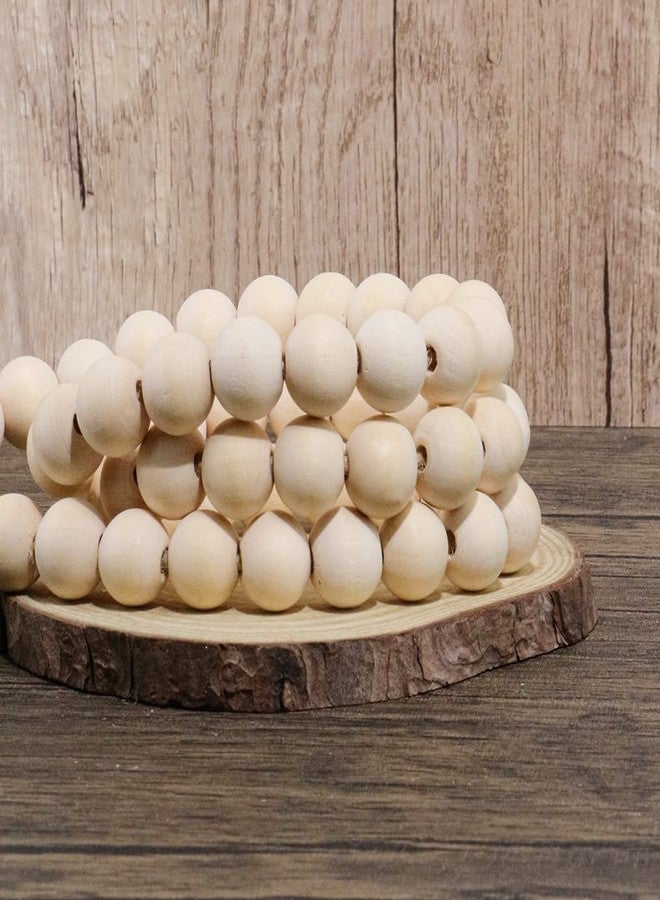 Sivya 58in Farmhouse Beads Wood Bead Garland with Tassels (Natural Wood, 58in/1Pcs) - Image 4