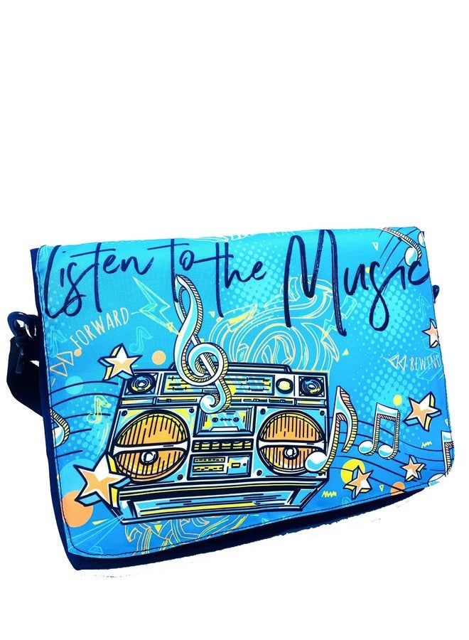 Echo Boomers Music Printed Crossbody Laptop Sling Shoulder Bag, Fits 12-inch Tablet, Mobile, Passport & Cards, Messenger Bag with Detachable Strap, Multipocket | Waterproof | Expandable - Image 1