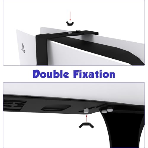 ZHSX Wall Mount for Ps5 Models,Ps5 Shelf Playstation Wall Mount Compatible with Ps5、Ps5 Pro and Ps5 Slim Disc Adjustable Length and Width Holds Two Controllers - Image 5