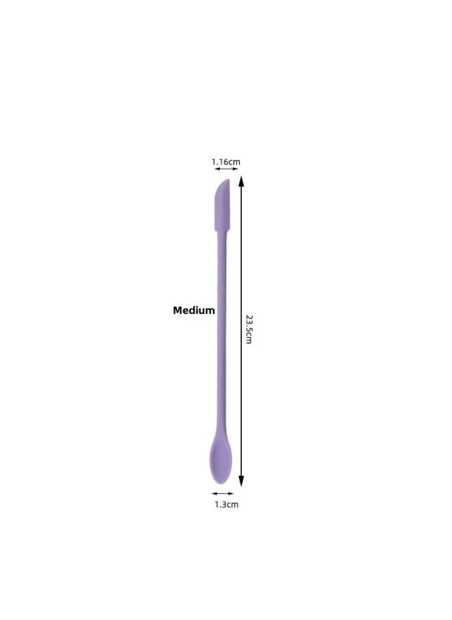 Generic - Mini Silicone Double-headed Sharp Scraper Spoon Cosmetic Skin Care Products Extraction Tool Set Including Avocado Jam Scraper-Specifications:Light Purple# Medium - Image 1