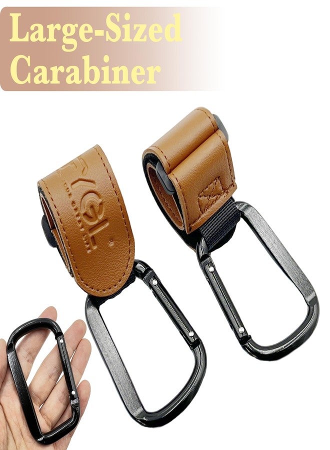 FYGL Stroller-Hooks - Adjustable Stroller Carabiner Clips, Universal Stroller Clips and Hooks for Parents and Travelers - Ideal Stroller Accessories for Shopping, Travel, and Baby Gear - Brown, 2 Pack - Image 5