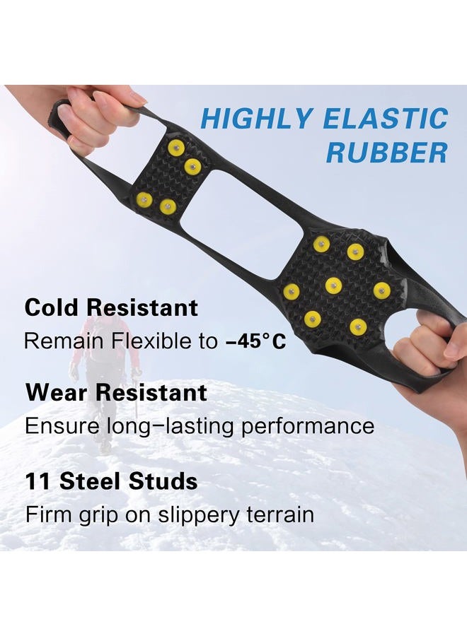 FUSIGO Ice Cleats Walk Traction Crampons, 11 Studs Non-Slip Snow Traction Cleats for Shoes and Boots Walking Hiking Running Men Women - Image 4