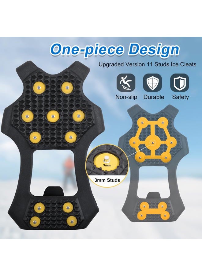 FUSIGO Ice Cleats Walk Traction Crampons, 11 Studs Non-Slip Snow Traction Cleats for Shoes and Boots Walking Hiking Running Men Women - Image 2
