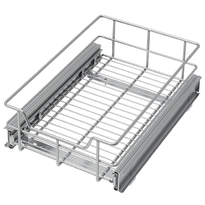 Pull Out Cabinet Organizer 11 W X 22 D Slide Out Drawers For kitchen organizers and storage Pull Out Drawers For Cabinets Capacity Heavy Duty Caddy Cabinet Shelves ChromePlated Bathroom Pantry