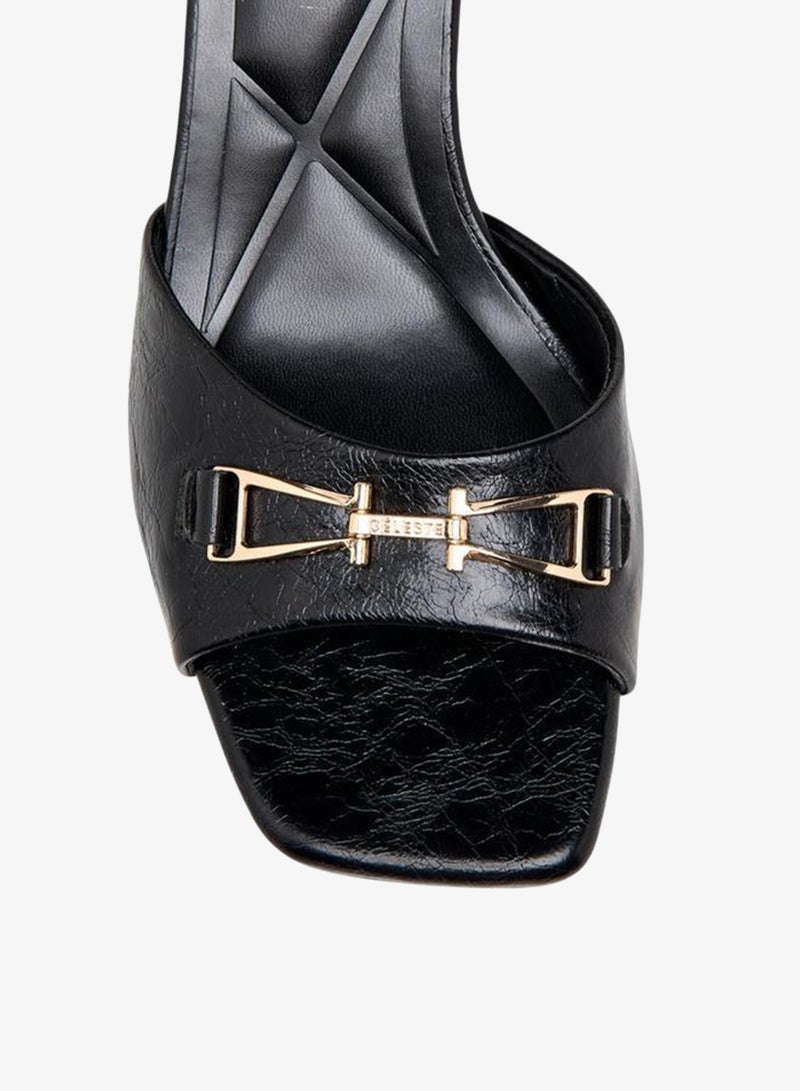 Celeste Women Buckle Detail Kitten Heel Sandals - Image 4