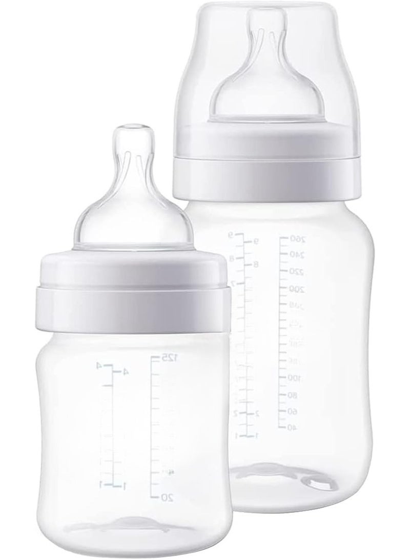 فيليبس طقم زجاجات رضاعة للأطفال مضادة للمغص 125 و260 مل، تصميم كلاسيكي مع نظام تهوية لتغذية مريحة وتقليل الغازات - Image 1