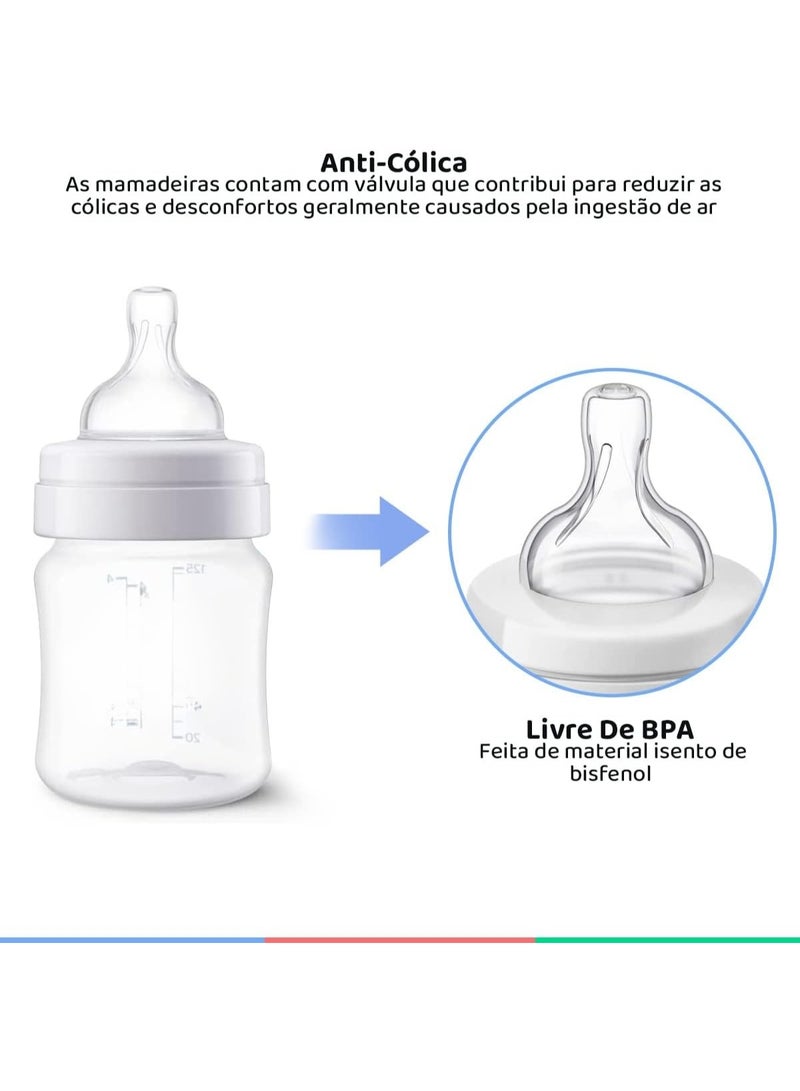 فيليبس طقم زجاجات رضاعة للأطفال مضادة للمغص 125 و260 مل، تصميم كلاسيكي مع نظام تهوية لتغذية مريحة وتقليل الغازات - Image 4