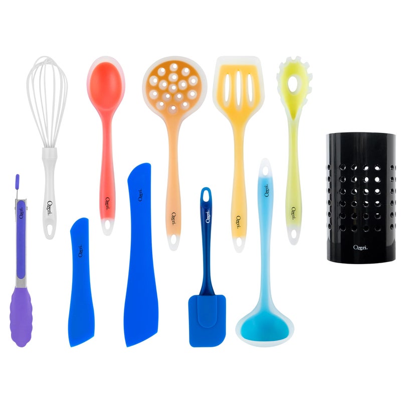 Ozeri 11-Piece All-in-One Silicone Utensil Set, Multicolor - Image 1