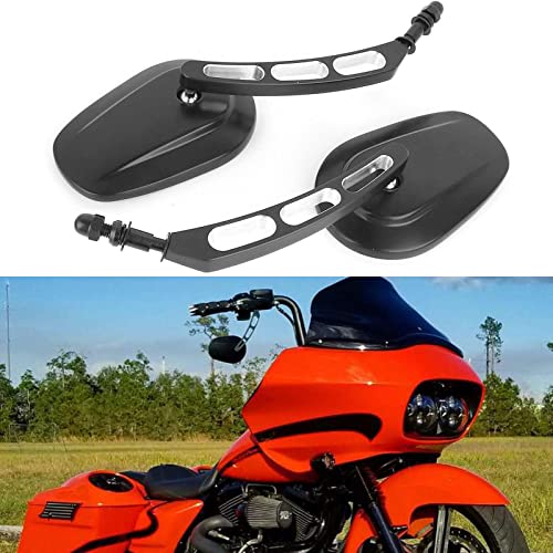 Rich Choices 8mm Black Motorcycle Rearview Side Mirror Hollow styling for Harley Bobber Cruiser Custom MT - Image 1