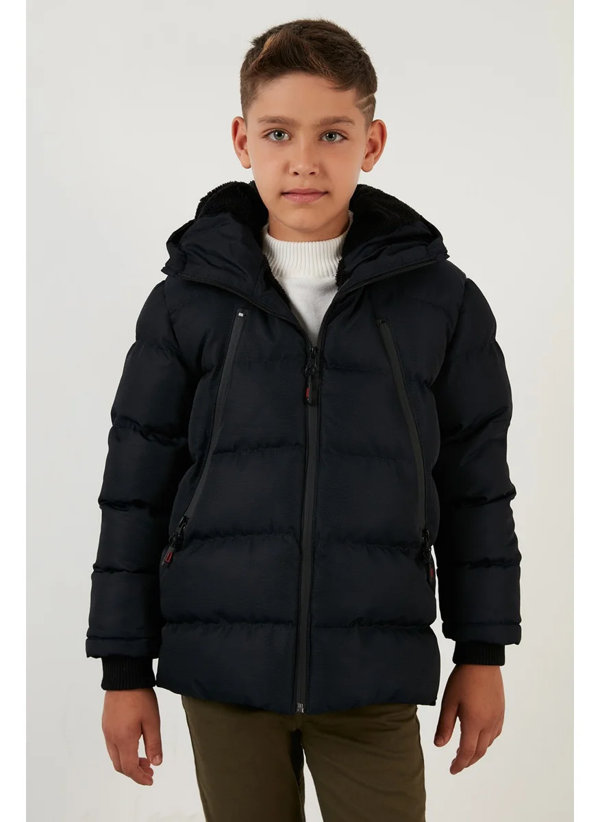Lela Plush Lined Hooded Puffer Coat with Zipper Pockets Boys' Coat 5760040