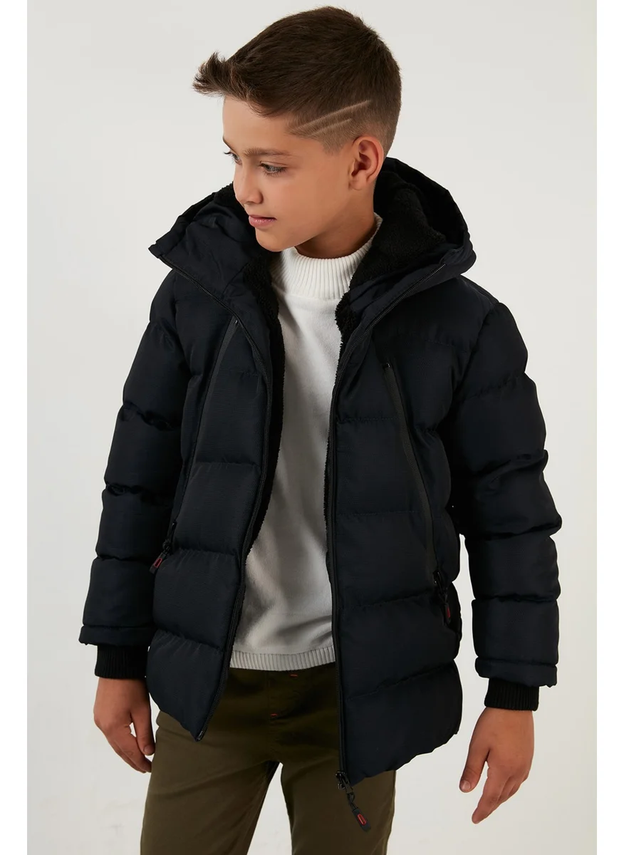 Lela Plush Lined Hooded Puffer Coat with Zipper Pockets Boys' Coat 5760040