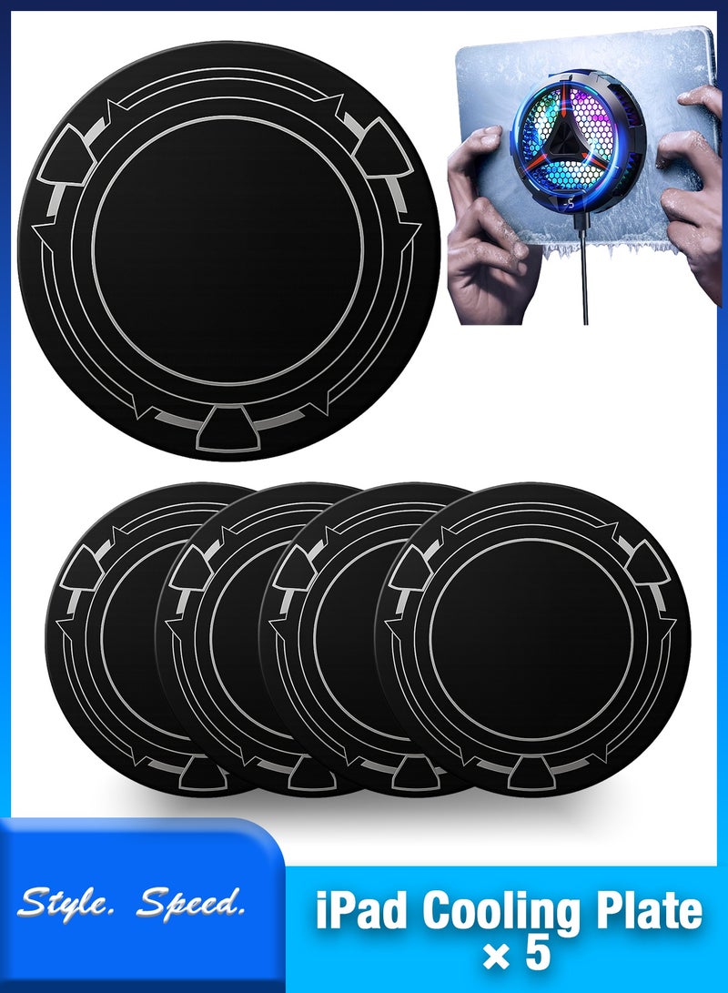 Magnetic Suction Plates for iPad Cooler, 5 Pcs 3.55 inch Round Thermal Conductive Steel Pads with Strong Adhesive, Compatible with iPad Magnetic Cooler and Steam Deck Fan Mounting  - Image 1