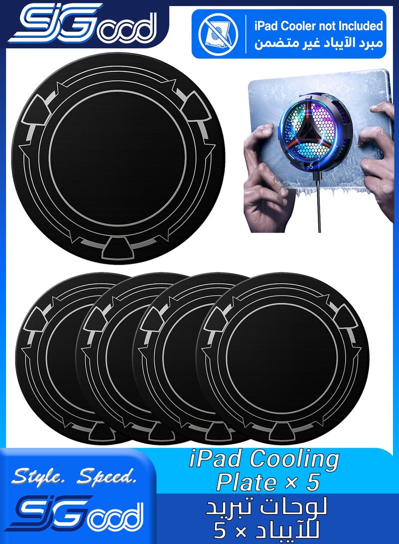 SIGood Magnetic Suction Plates for iPad Cooler, 5 Pcs 3.55 inch Round Thermal Conductive Steel Pads with Strong Adhesive, Compatible with iPad Magnetic Cooler and Steam Deck Fan Mounting - Image 1