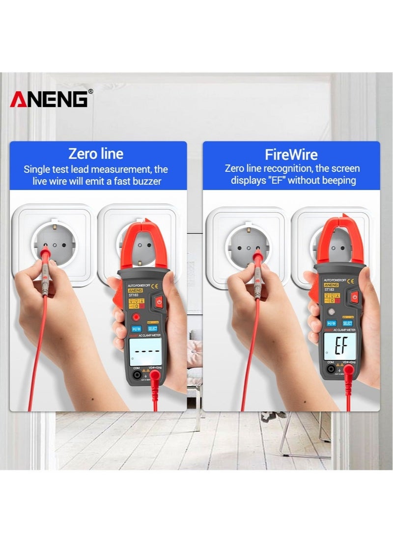 أنينج - جهاز قياس التيار المتردد الرقمي ST183، 6000 عداد تيار متردد، مقياس متعدد RMS حقيقي، جهاز اختبار جهد التيار المستمر/المتردد، السعة، هرتز، اختبارات أوم NCV - Image 1
