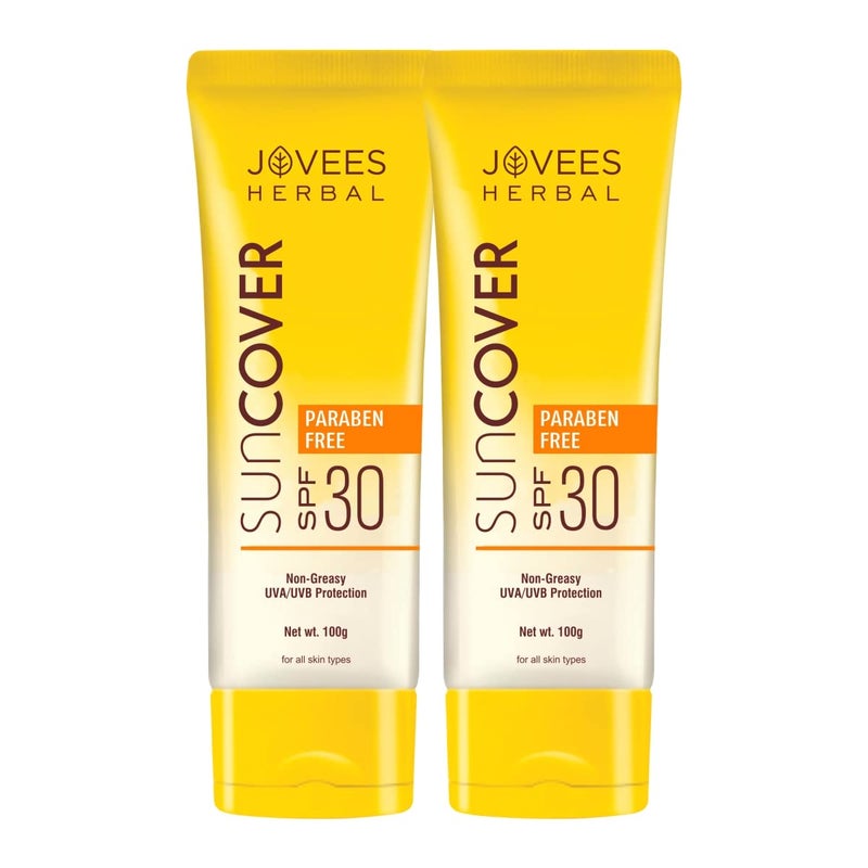 Jovees Herbal Natural Suncover SPF 30 Cream 100g Pack of 2 - Image 1