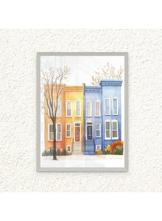 Art Decor Framed Fine Art of Colorful House Portrait Playful Fun Whimsical Home Print Wall Décor for Playroom Classroom Nursery Kid Bedroom Children Room Gifting - pzsku/Z20B5BFE2D20642955860Z/45/_/1729853103/f20bed35-4a38-4be2-a863-84f08cee046d