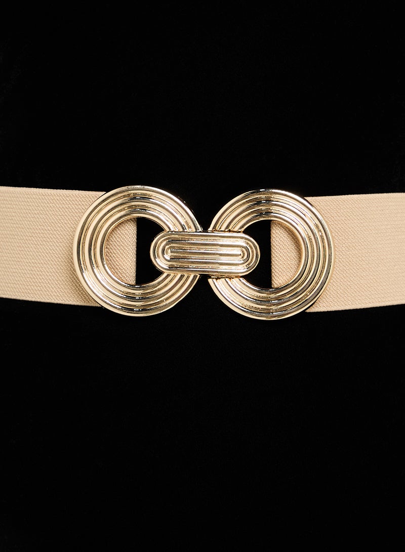 Ella Limited Edition Natural Wide Belt With Gold Buckle  - Image 4