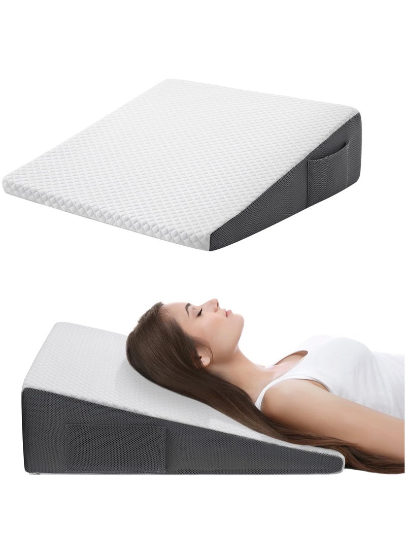 RION Wedge Pillow for Sleeping Bed Wedge Pillow for After Surgery Triangle Pillow Wedge for Acid RefluxGerd Snoring Post Surgery Leg Back Pain Relief - Soft Memory Foam Top & Washable Cover - Image 1