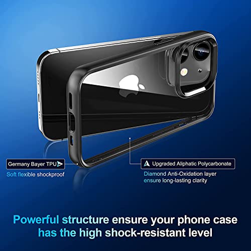 mobistyle Hybrid Pc+Tpu Soft Grip Clear Back Panel Enhanced Metal Camera Guard Back Cover For Iphone 11 (Metal Black) - Image 4