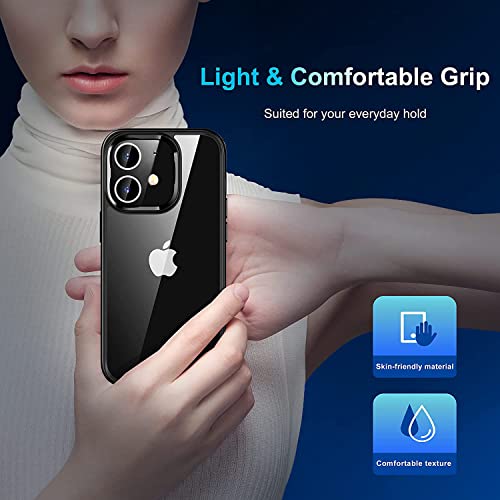 mobistyle Hybrid Pc+Tpu Soft Grip Clear Back Panel Enhanced Metal Camera Guard Back Cover For Iphone 11 (Metal Black) - Image 5