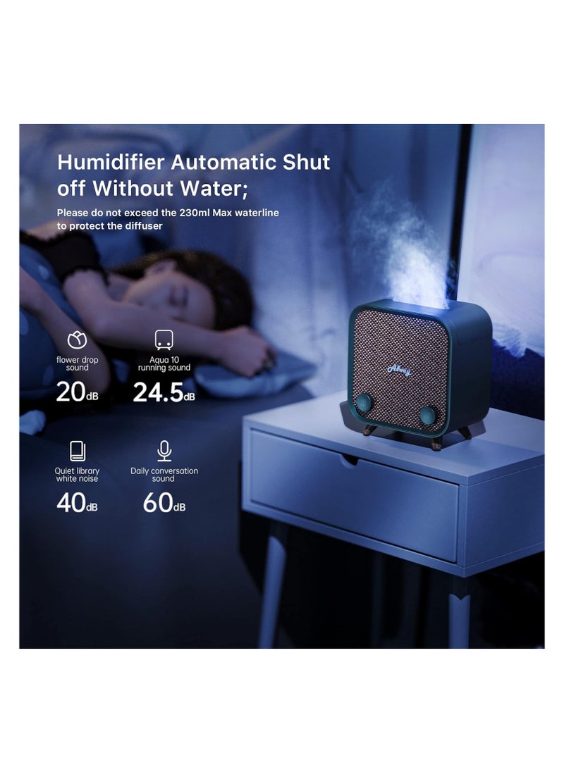 Allway Essential Oil Diffuser Humidifiers with Bluetooth Speaker, Up to 9 Hours Runtime,230ml Water Tank Capacity,6 Colors Lights Diffusers for Home Large Room Office