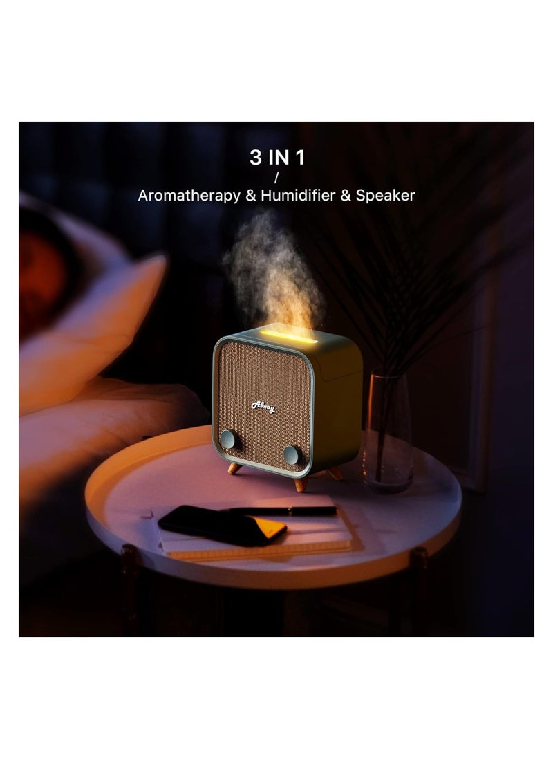 Allway Essential Oil Diffuser Humidifiers with Bluetooth Speaker, Up to 9 Hours Runtime,230ml Water Tank Capacity,6 Colors Lights Diffusers for Home Large Room Office
