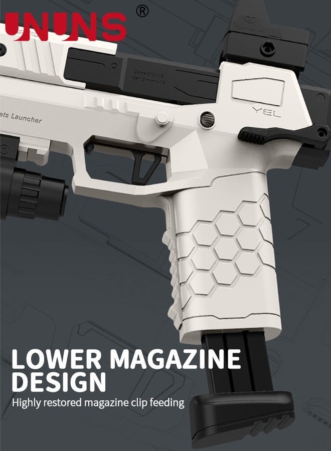 UNUNS Toy Gun,Soft Bullet Pistol Gun With Rich Accessories,Empty Shell Ejecting Toy Gun,Foam Dart Blaster Shooting Games,Fidget Toy Foam Blasters,Realistic Shot Model,Gift For Kids Teens Adults,White - Image 2